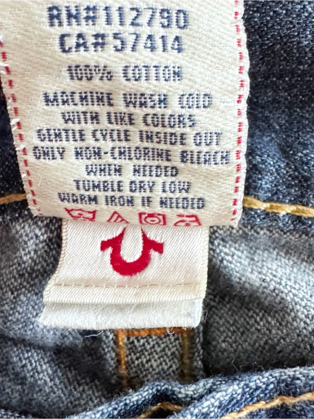 True Religion Men's Ricky Bootcut Faded Blue Jeans 33/34